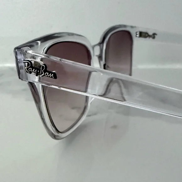 Ray-Ban Transparent Square Unisex Sunglasses Model RB4323 Gradient Lenses - Picture 7 of 12